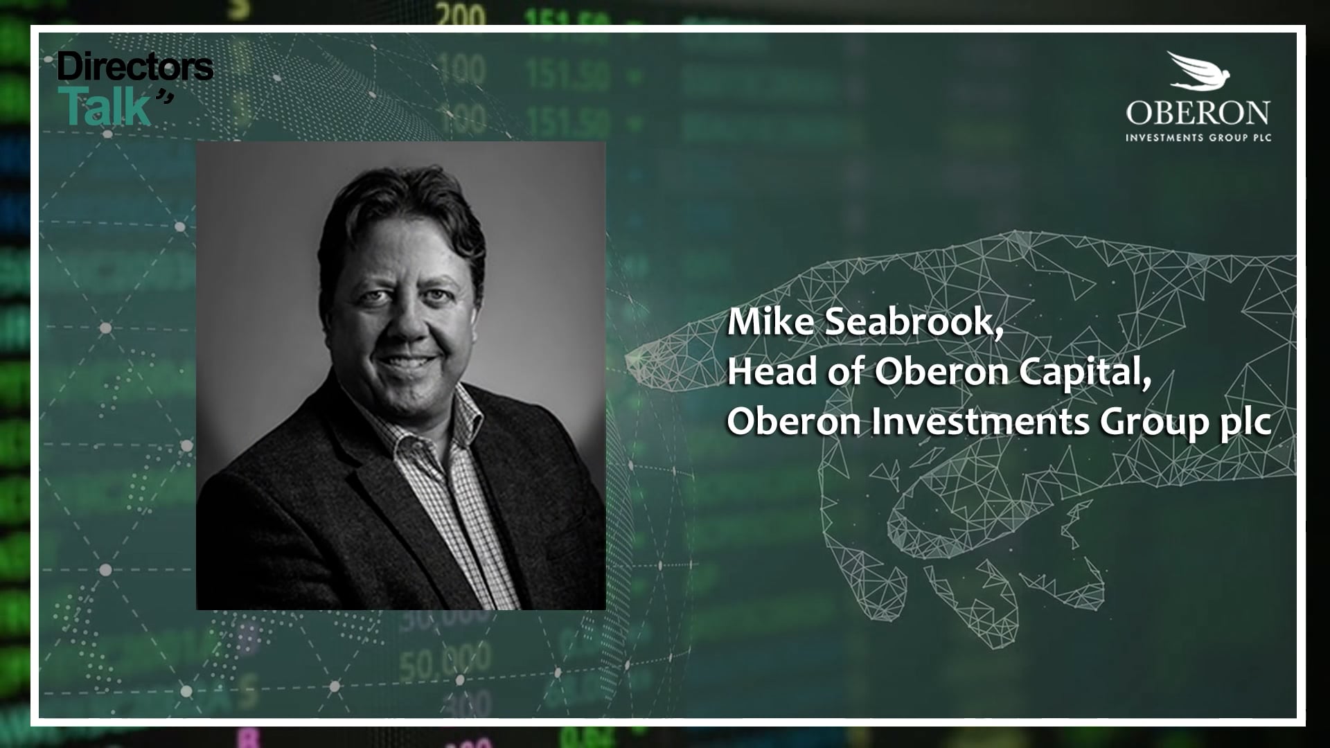 Oberon Investments Group "an exciting future for us all" says Mike