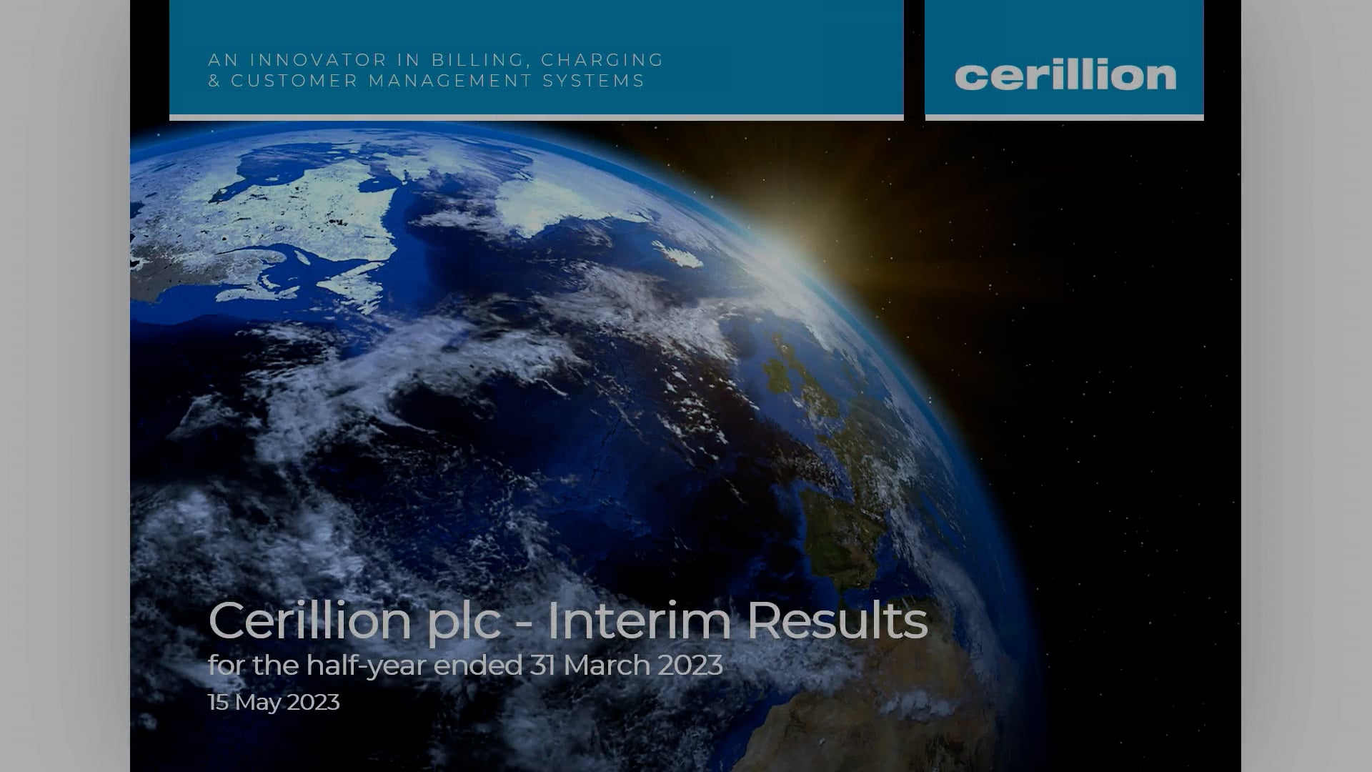 Cerillion H1 Results Presentation 2023