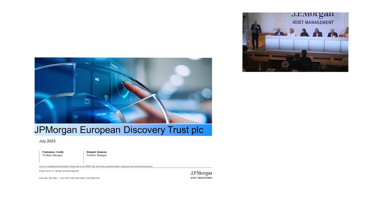 Francesco Conte reviews JP Morgan European Discovery Trust (JEDT) AGM 2023