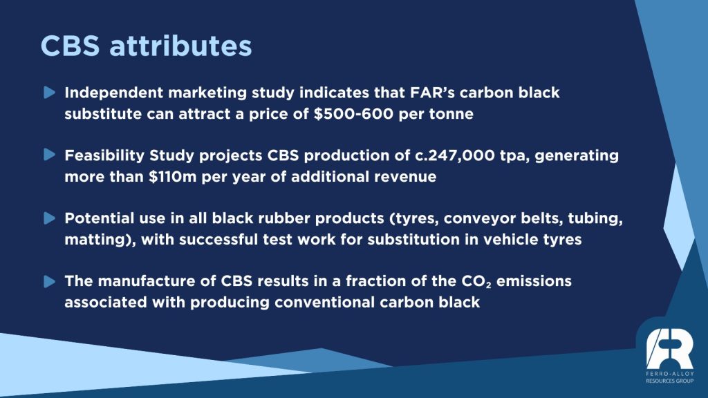 Ferro-alloy resources targets additional revenue from carbon black substitute (far) Far (Far)